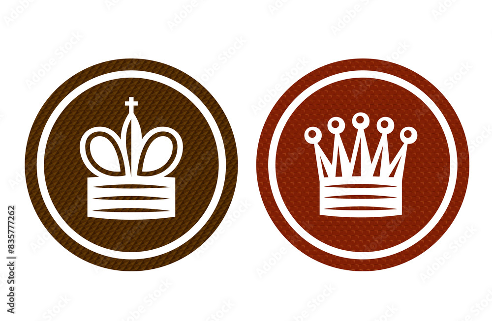 king and quin red and brown icon symbol king and quin red and brown icon symbol