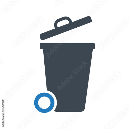 Wheelie bin icon. Dumpster icon
