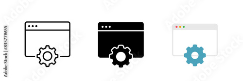 Browser, web page icons set. Website, browser icon collection. Vector