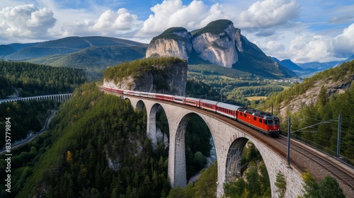 the mesmerizing movement of trains snaking through valleys or crossing towering bridges 