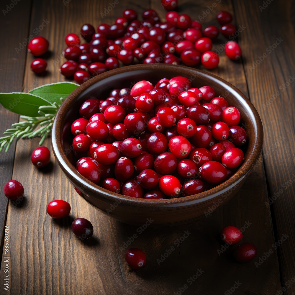 Cranberry banner. Bowl full of cranberries. Close-up food photography background Cranberry banner. Bowl full of cranberries. Close-up food photography background