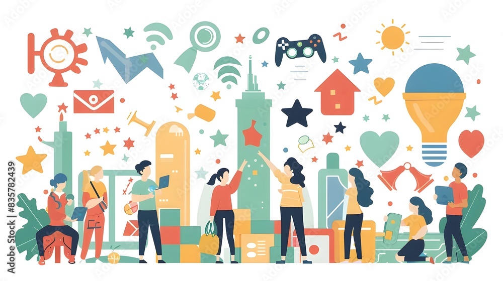 Save to Library Download Preview gamification concept in education and marketing, interactive engaging content Save to Library Download Preview gamification concept in education and marketing, interactive engaging content