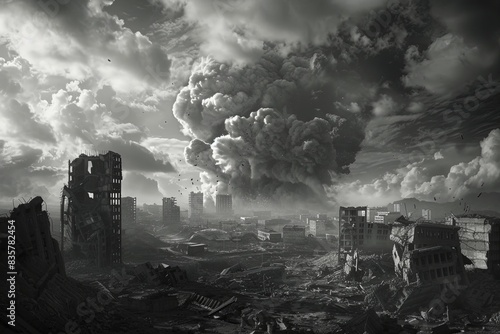 The city was destroyed by a nuclear bomb. real photo © PhuongNam