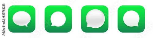 Message mobile app 3d modern icon. Chat messenger new style phone application icon