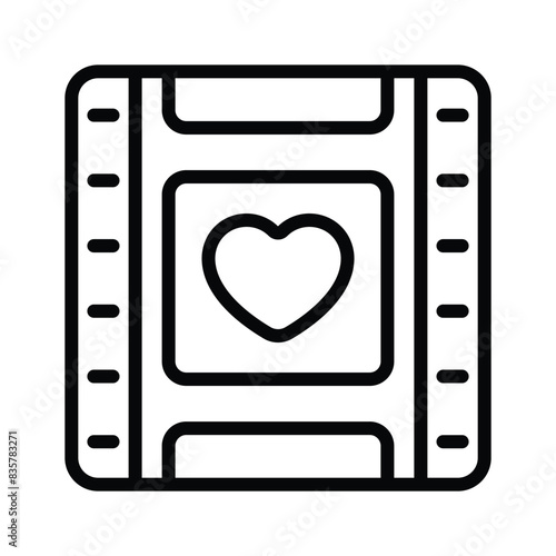 An editable vector of romantic reel in unique design style