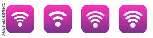 On air connection mobile app 3d modern icon. Wifi wireless connection new style phone application icon