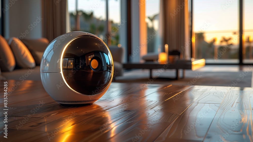 A robot is seated on a wooden floor in a cozy living room setting. A robot is seated on a wooden floor in a cozy living room setting.