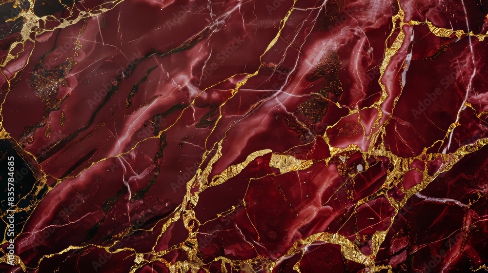 Rosso Levanto color marble luxury, with gold streaks, website background 