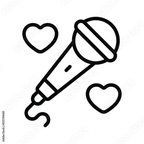 Well designed icon of wired microphone, singing mic in modern style