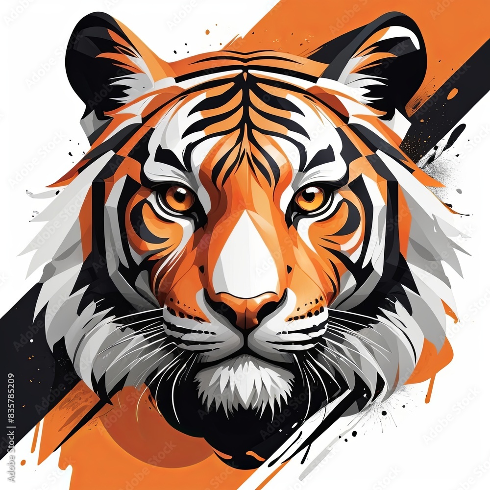 Obraz premium Abstract Splendor, a tiger's face