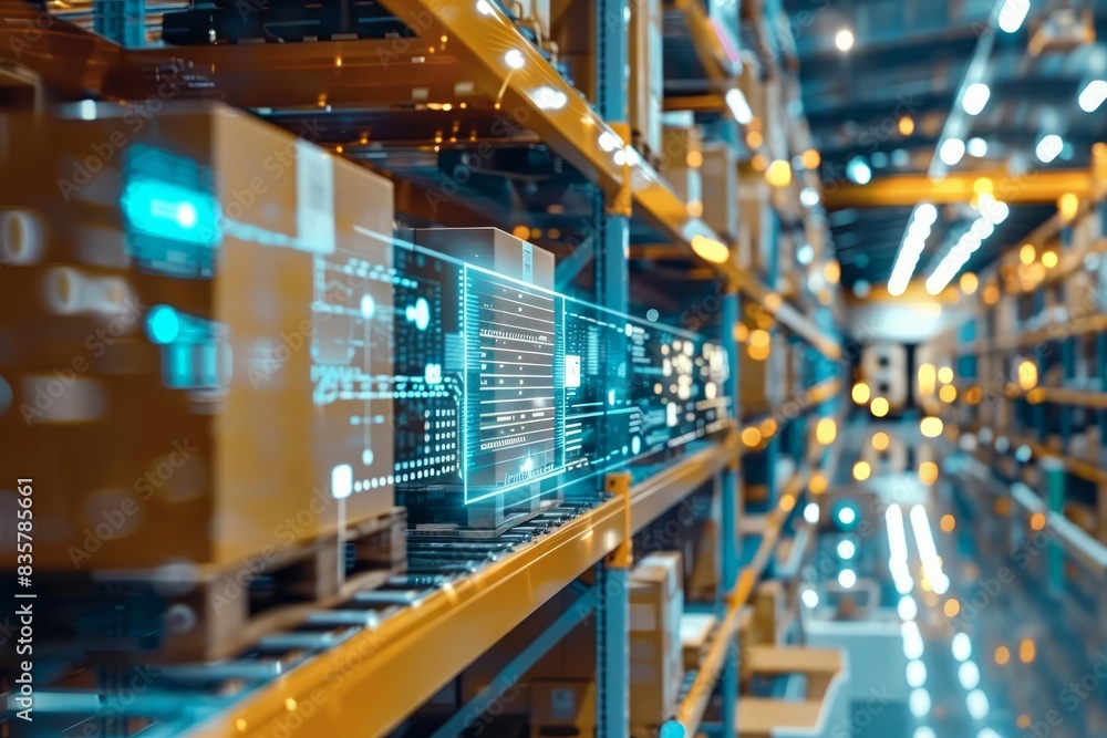 Fototapeta premium Highlighting the innovation in supply chain management that enhances a startup s overall business model and market position