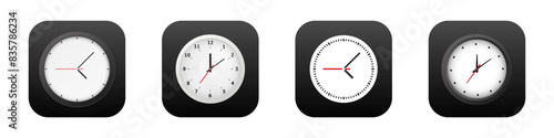 Clock mobile app 3d modern icon.Timer and time new style phone application icon