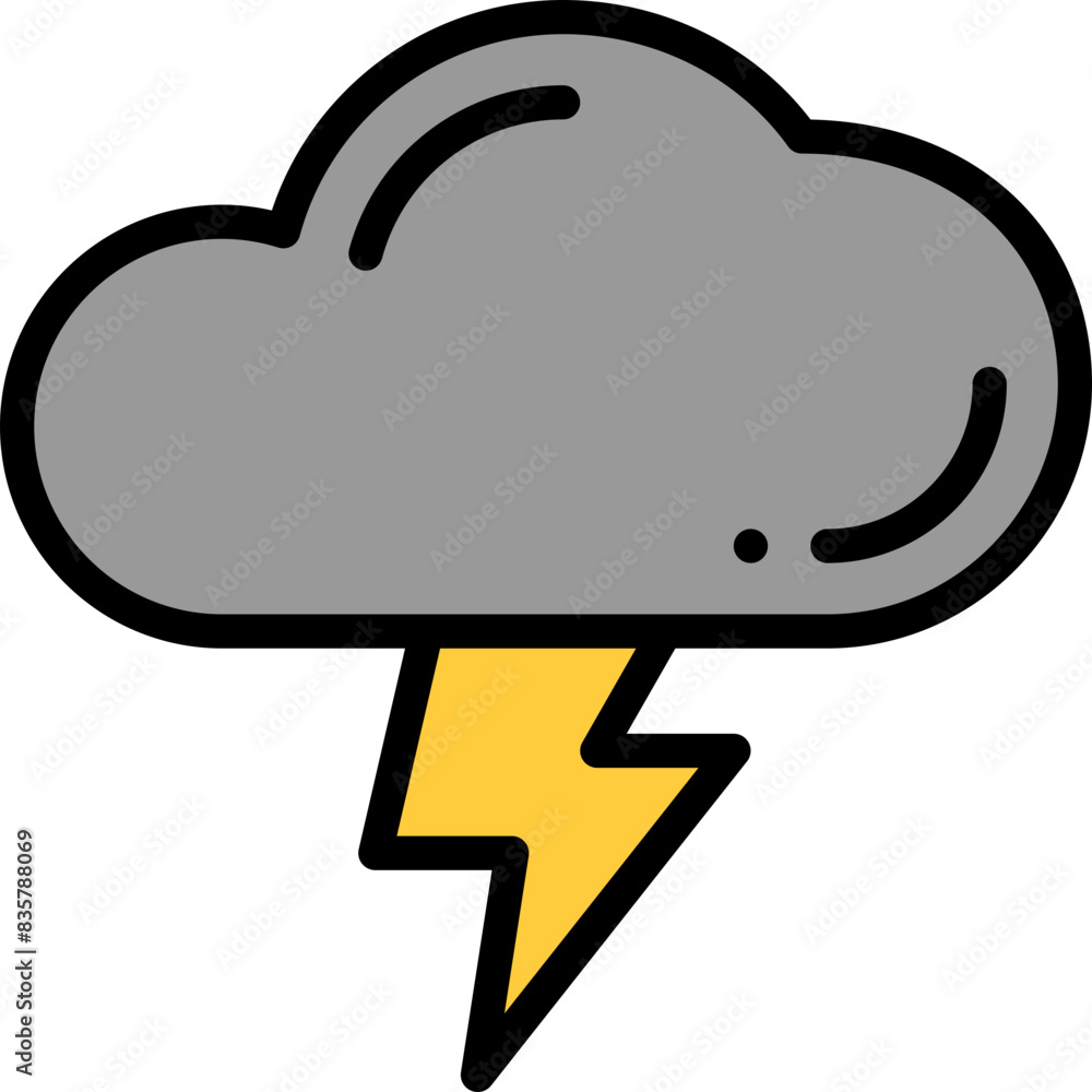thunderstorm filled outline icon thunderstorm filled outline icon