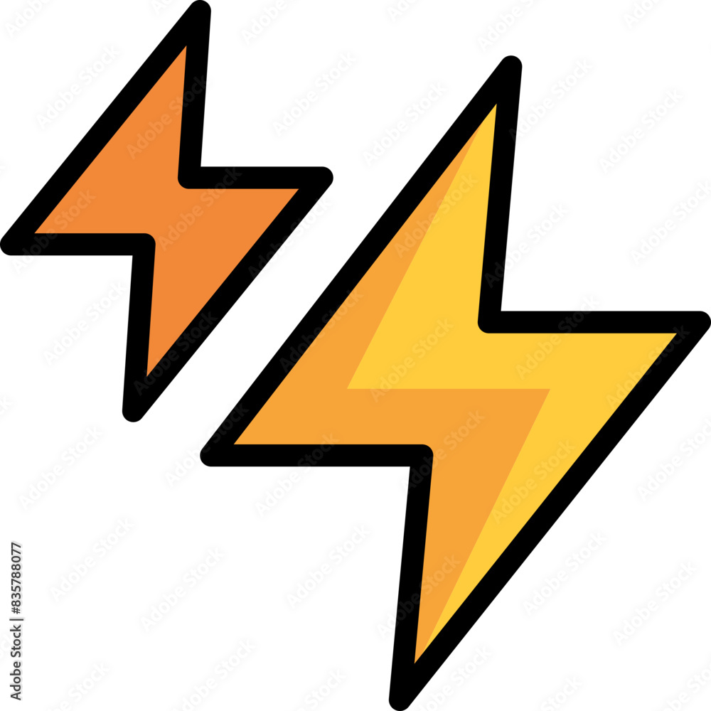thunder filled outline icon thunder filled outline icon