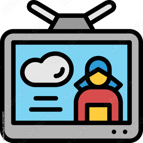 news filled outline icon