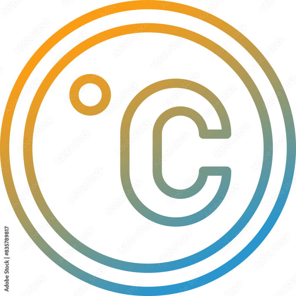celsius gradient line icon celsius gradient line icon