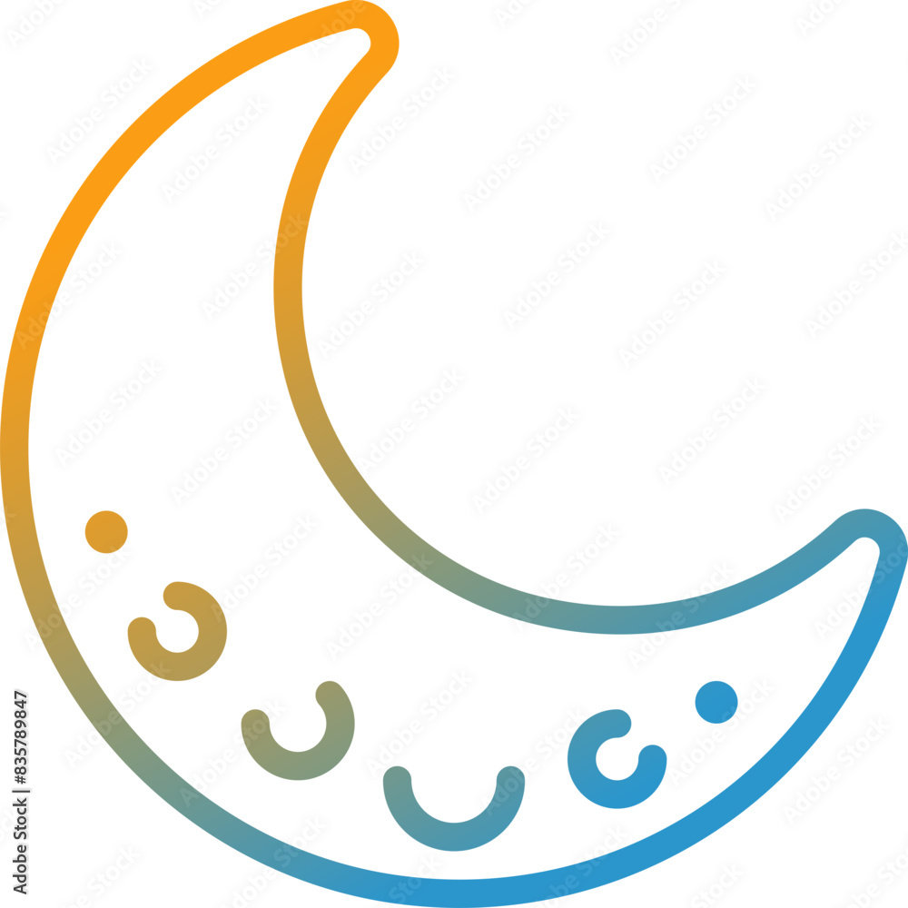 crescent moon gradient line icon crescent moon gradient line icon