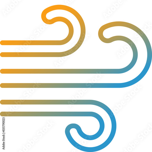 windy gradient line icon