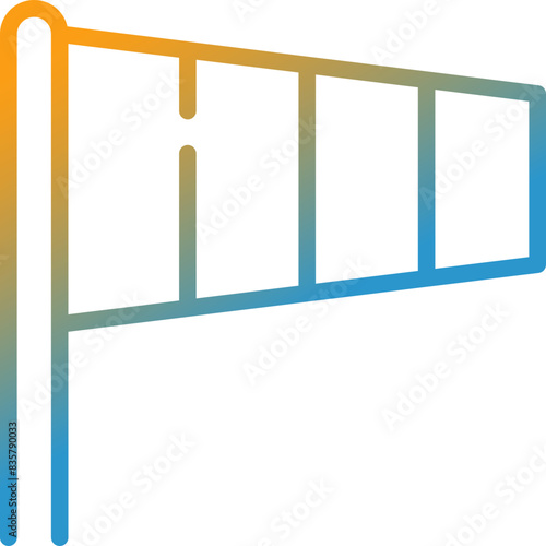 wind sock gradient line icon