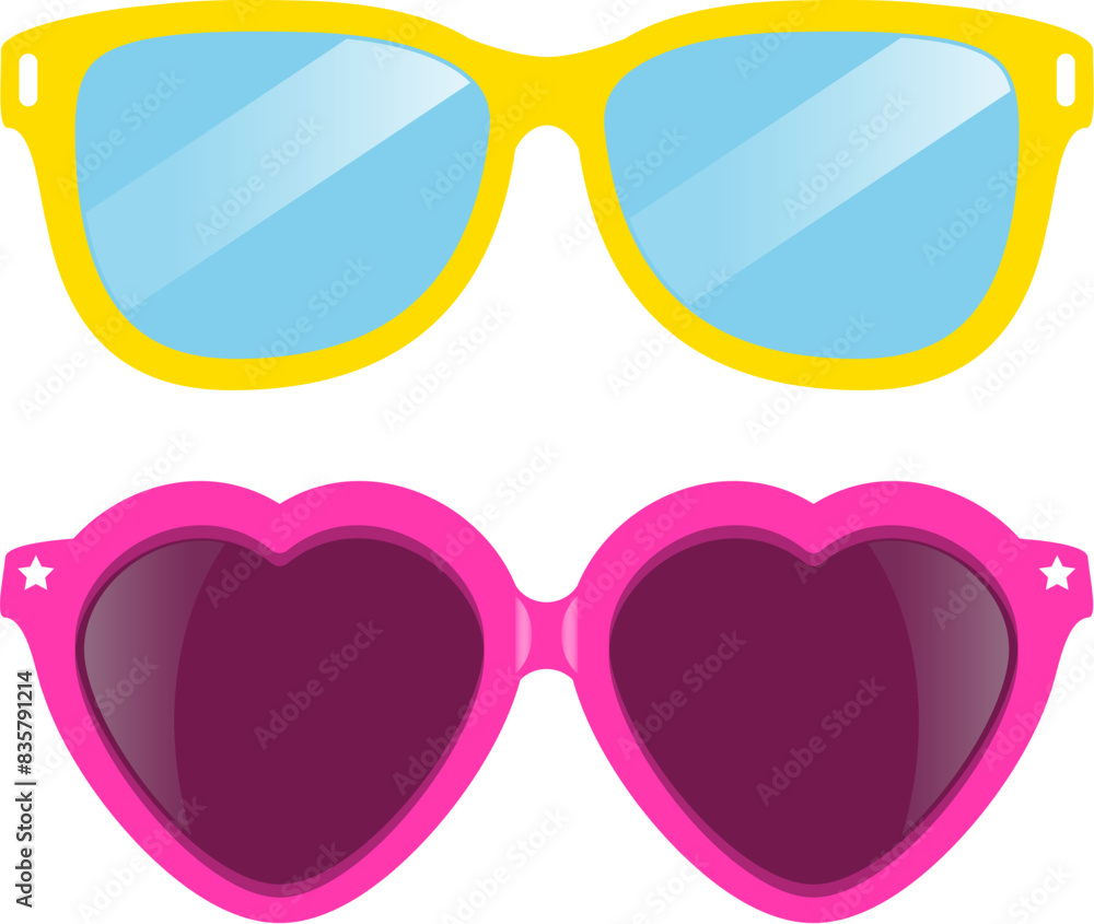 Fancy sun glasses vector cartoon