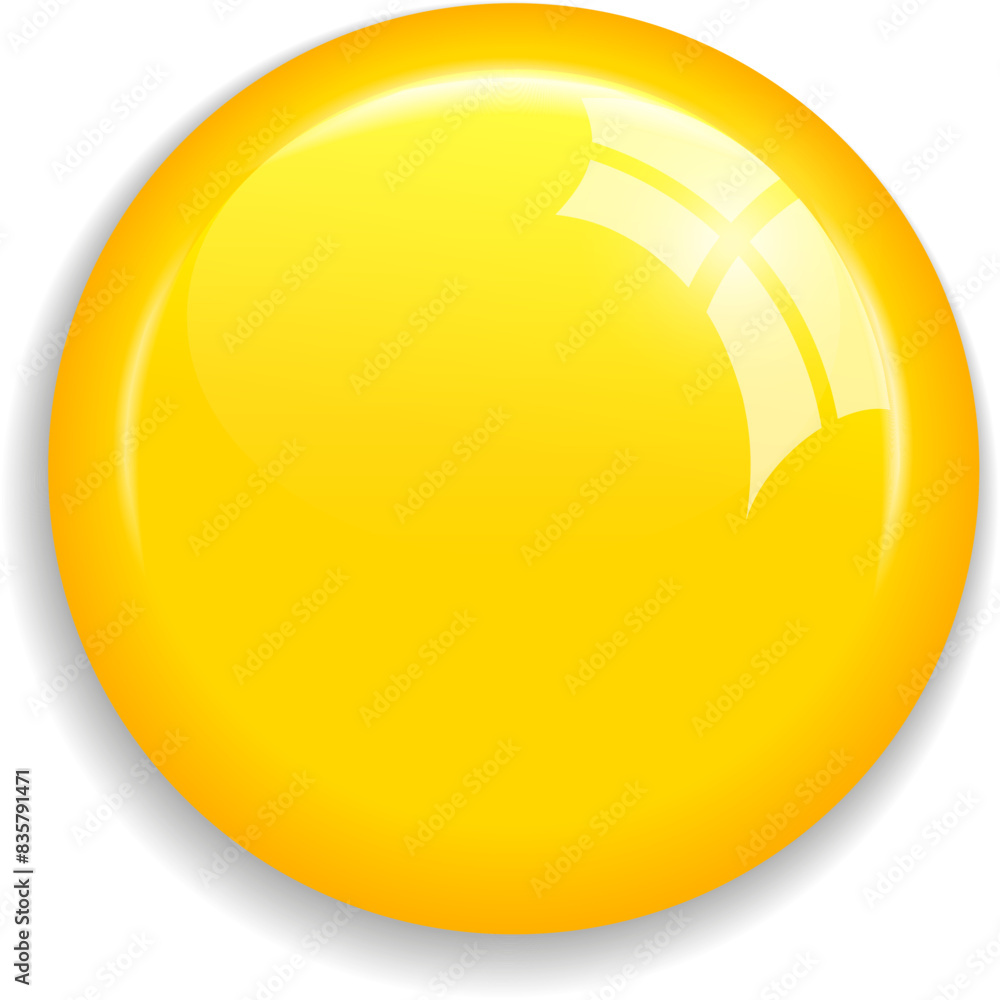 Yellow glossy magnet button