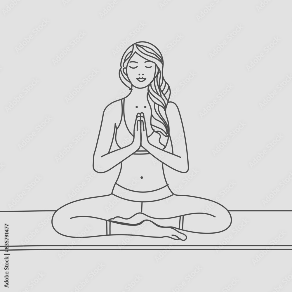 continuous line drawing of women fitness yoga concept vector health illustration International Day of Yoga continuous line drawing of women fitness yoga concept vector health illustration International Day of Yoga