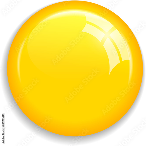 Yellow glossy magnet button