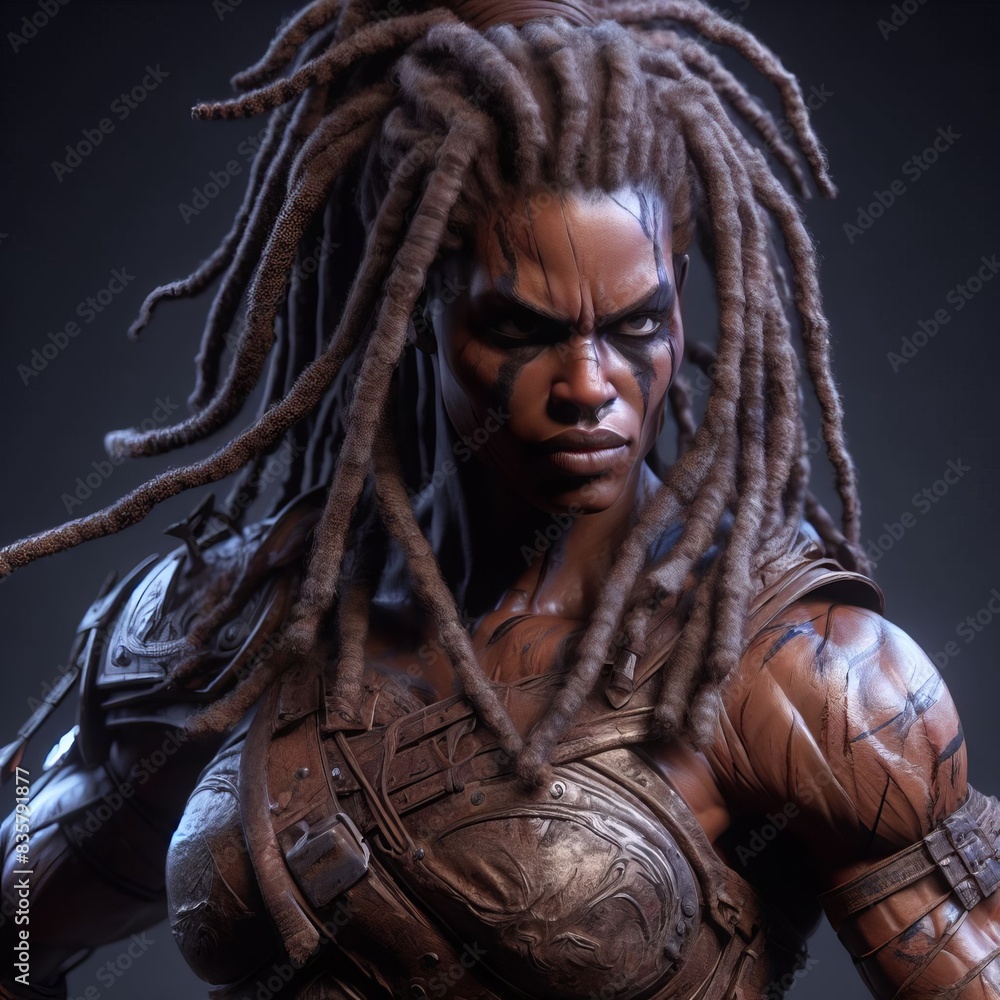 Bearded and Bewitching: A woman with striking hair and an intense expression, evoking both beauty and a touch of barbarian horror Bearded and Bewitching: A woman with striking hair and an intense expression, evoking both beauty and a touch of barbarian horror
