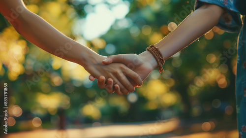 Sign of best friends with given hands each other. Concept of friends forever and friendship day special 