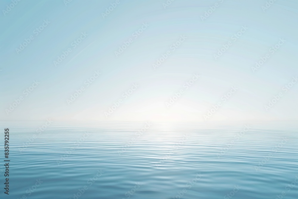 Fototapeta premium Smooth gradient background transitioning from light blue to white, evoking tranquility