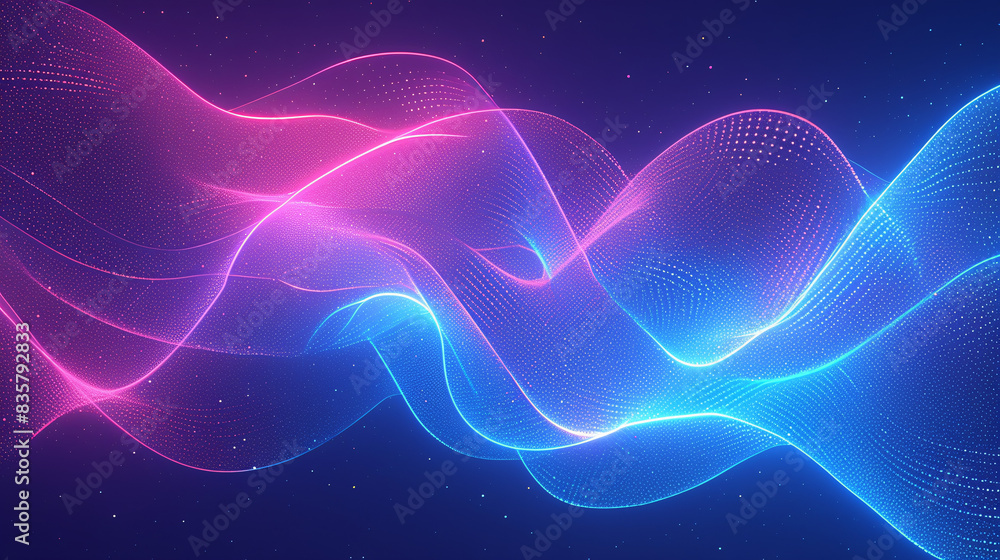 A vibrant 3D wavy background with neon-colored waves forming an abstract pattern, perfect for modern and futuristic designs A vibrant 3D wavy background with neon-colored waves forming an abstract pattern, perfect for modern and futuristic designs