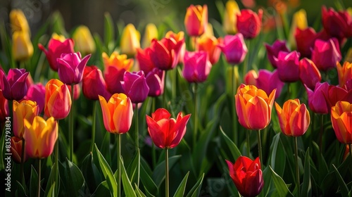 Spring Tulips Vibrant Blooms