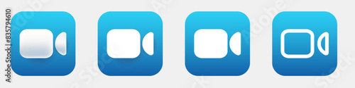 Video call mobile app 3d modern icon. Video chat new style phone application icon