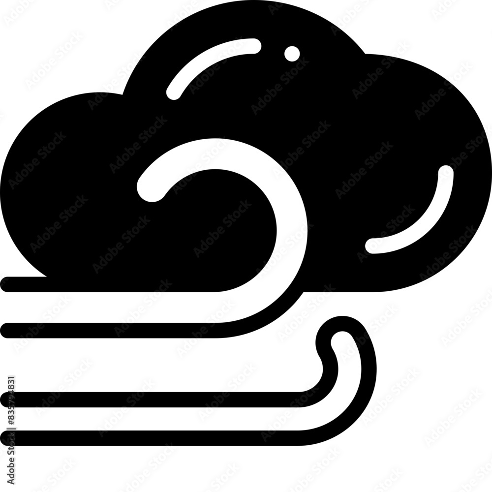 cloudy wind solid line icon cloudy wind solid line icon