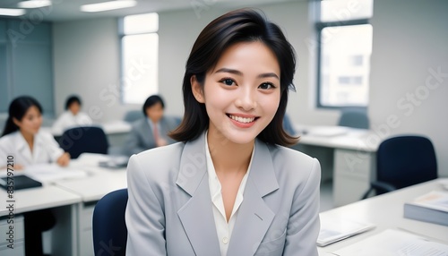 Young Professional, confident Asian business woman in office. Office lady. 