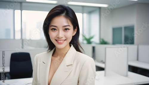 Young Professional, confident Asian business woman in office. Office lady. 