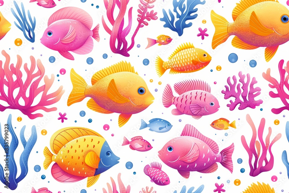 Marine seamless pattern. Ships sailing with clouds and stars