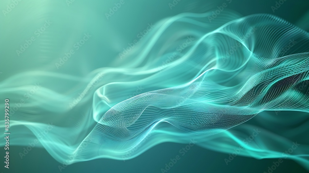 Abstract dynamic waves in blue-green, embodying the essence of AI science. Abstract dynamic waves in blue-green, embodying the essence of AI science.