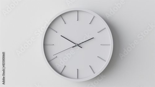 Wallpaper Mural A white wall with a black clock on it. The clock The room is empty and has a minimalist feel Torontodigital.ca