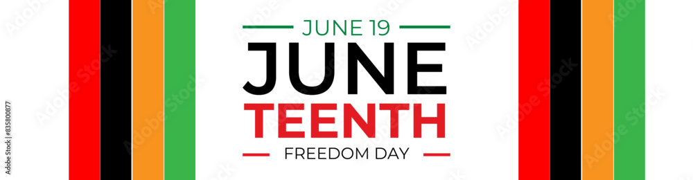 Juneteenth. Freedom Day. June 19. Holiday concept. Freedom or Emancipation day. Template for background, banner, card, poster with text inscription. Vector illustration Juneteenth. Freedom Day. June 19. Holiday concept. Freedom or Emancipation day. Template for background, banner, card, poster with text inscription. Vector illustration