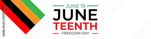 Juneteenth. Freedom Day. June 19. Holiday concept. Freedom or Emancipation day. Template for background, banner, card, poster with text inscription. Vector illustration