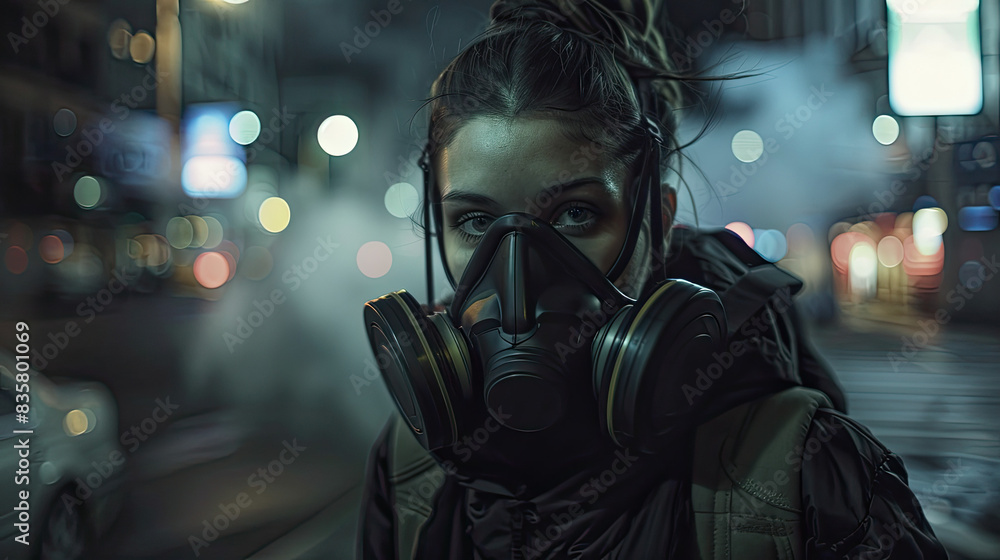 Person Standing in Foggy Urban Street at Night with Obscured Face Person Standing in Foggy Urban Street at Night with Obscured Face
