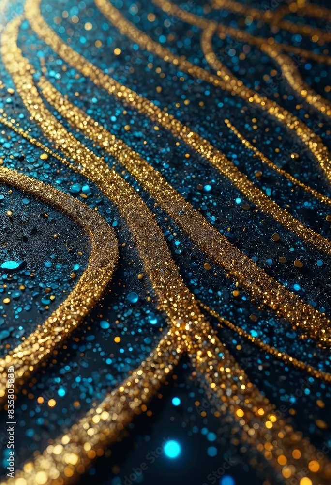 Abstract Gold and Blue Glitter Background Abstract Gold and Blue Glitter Background
