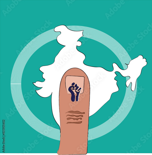 VOTE FOR INDIA. illustration of voting right. election in India. 