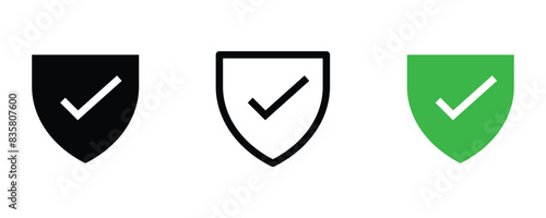 Shield check mark icon. Shield with a checkmark in the middle Protection icon. Security shield protected icon. Vector illustration with background. 11.11