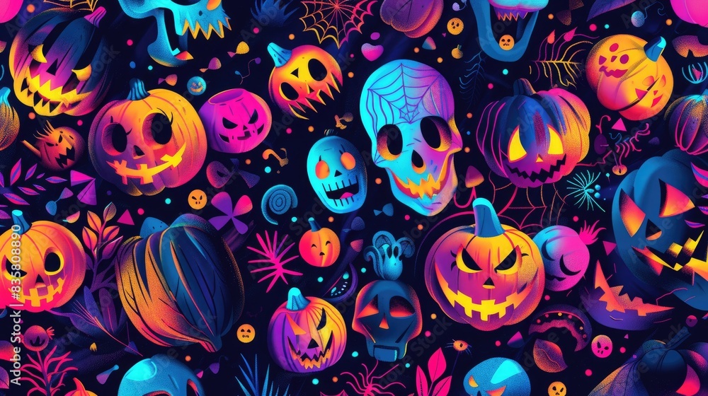 Pattern and texture for Halloween celebration in vibrant colors Pattern and texture for Halloween celebration in vibrant colors