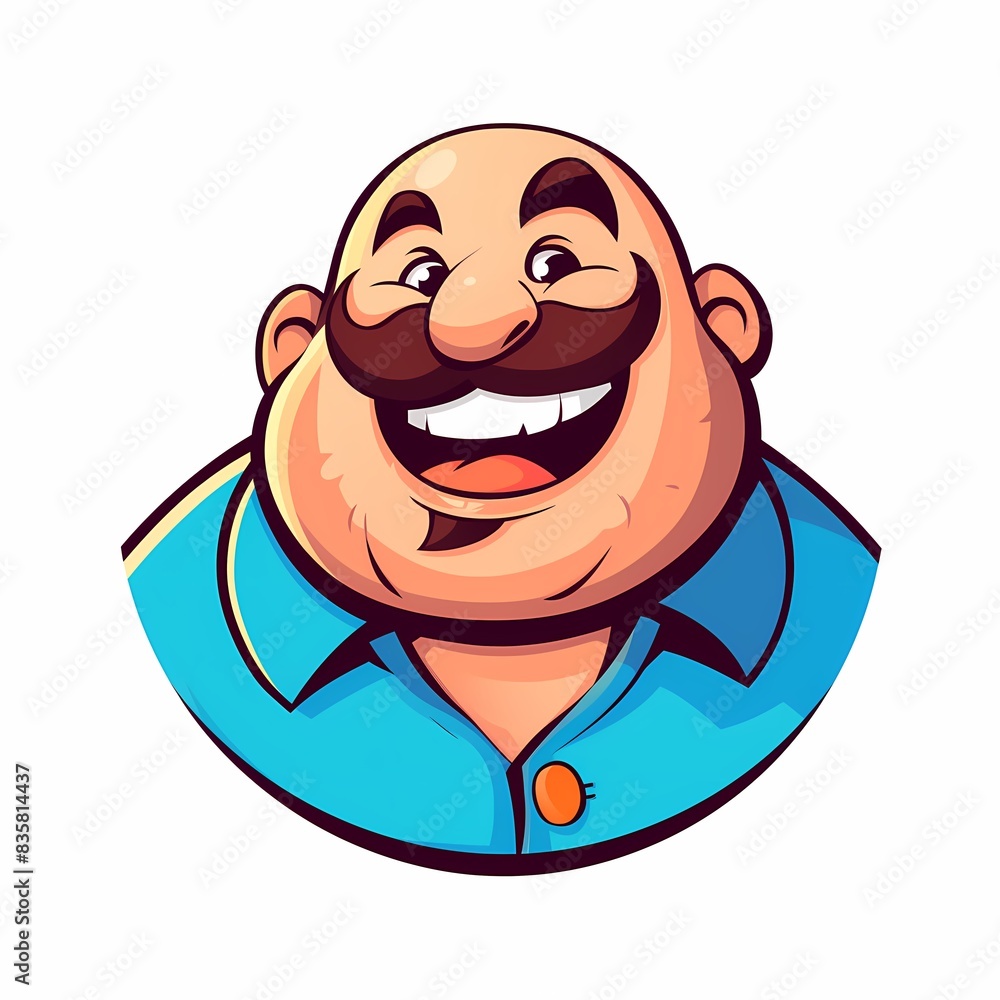 course logo concept, excited smiling mentor character, flat illustration isolated course logo concept, excited smiling mentor character, flat illustration isolated