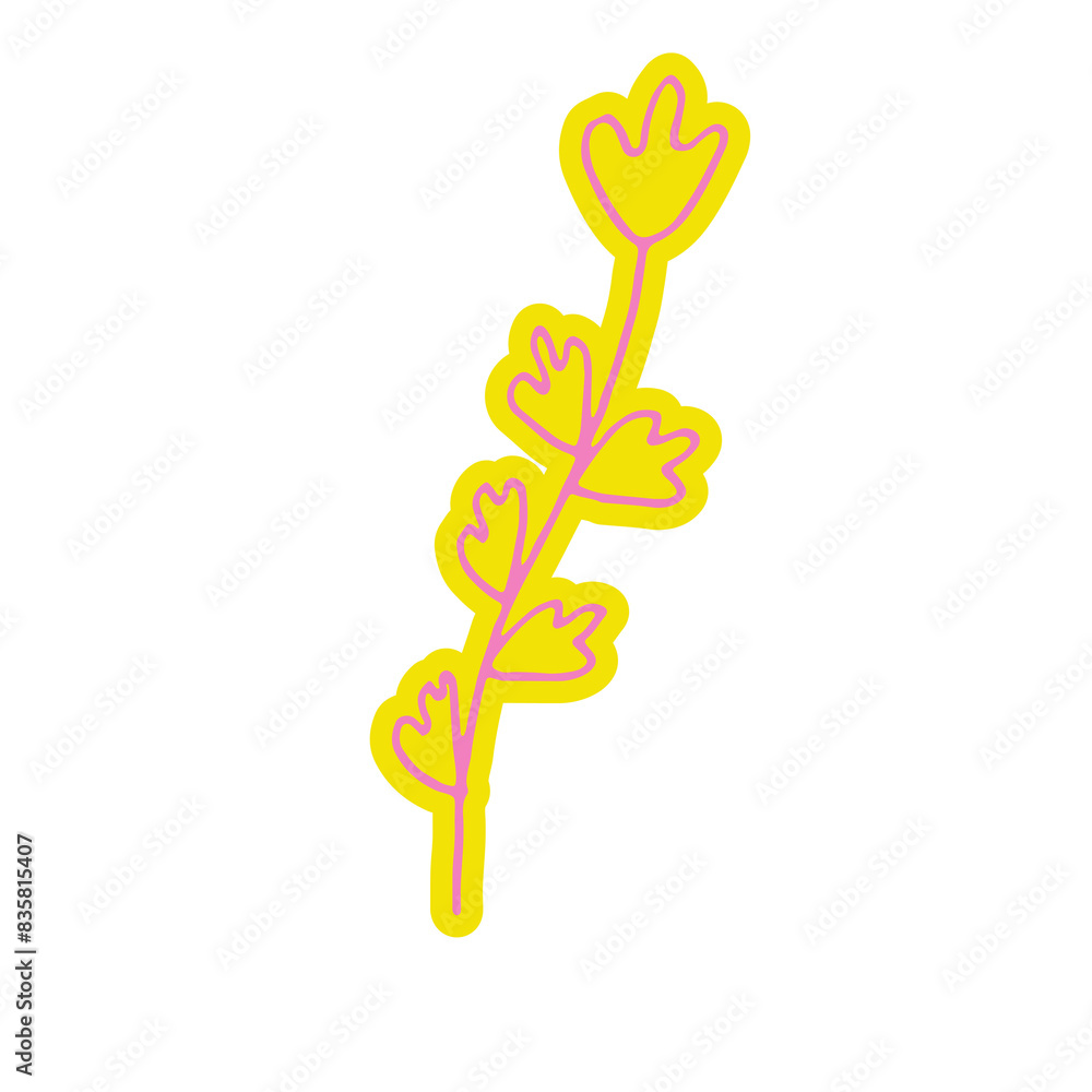 Fototapeta premium Abstract Hand Drawn Line Art Doodle Sticker 