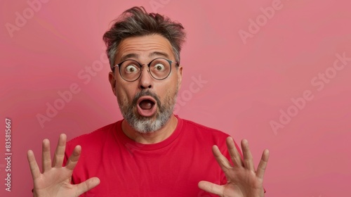 A man with a shocked expression photo