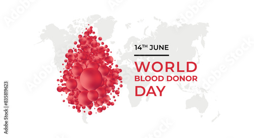 World Blood Donor Day. Blood donation concept. 14th June. world blood donor day awareness. background, poster, banner, flyer. vector illustration.